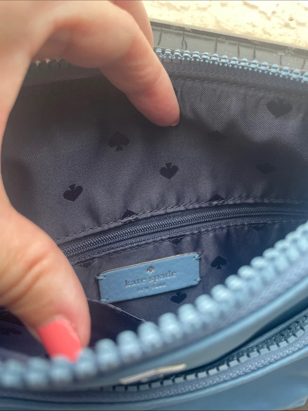 LAST CHANCE!!! kate spade blue crossbody bag with front zipper